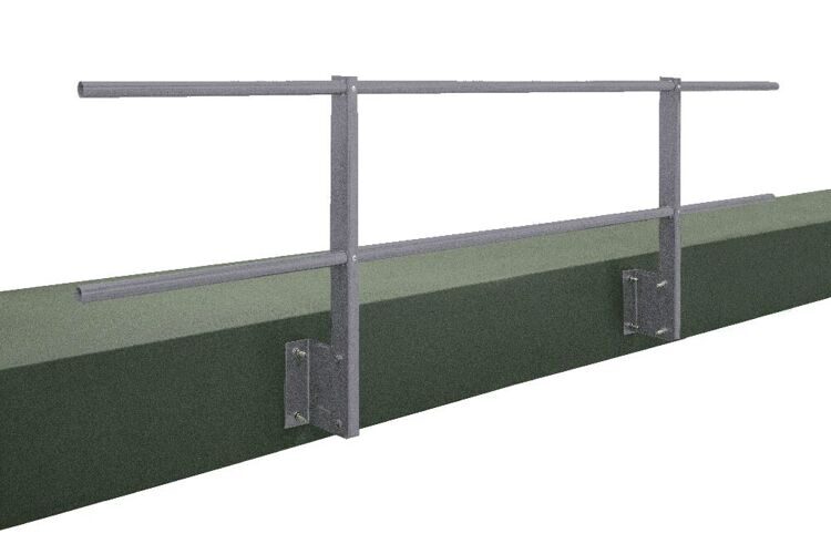 Ограждение кровельное для парапета с боковым креплением (2,0х0,9) RAL 7004 сигнальный серый