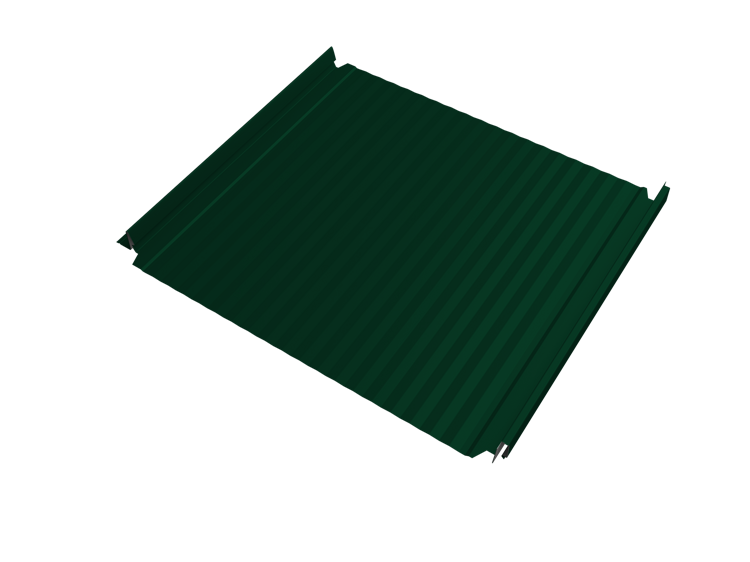 Кликфальц Double Pro Gofr Grand Line 0,45 PE с пленкой на замках RAL 6005 зеленый мох